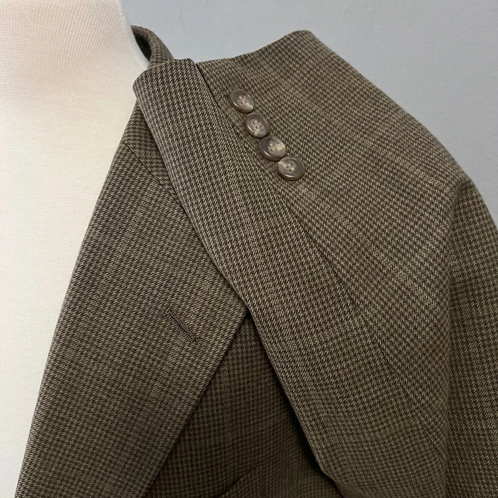Polo Ralph Lauren University Club Blazer Mens 44 Brown Glen Plaid Wool Jacket